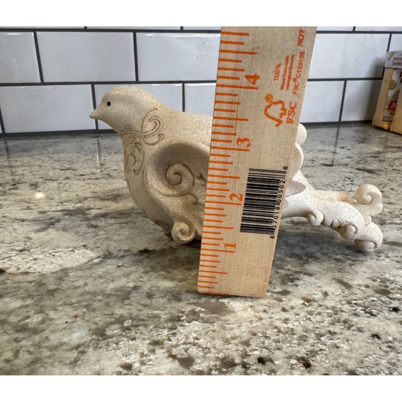 Ornate Cream Bird Figurine Scrollwork Filigree Shabby Chic Decorative Accent - Picture 7 of 7